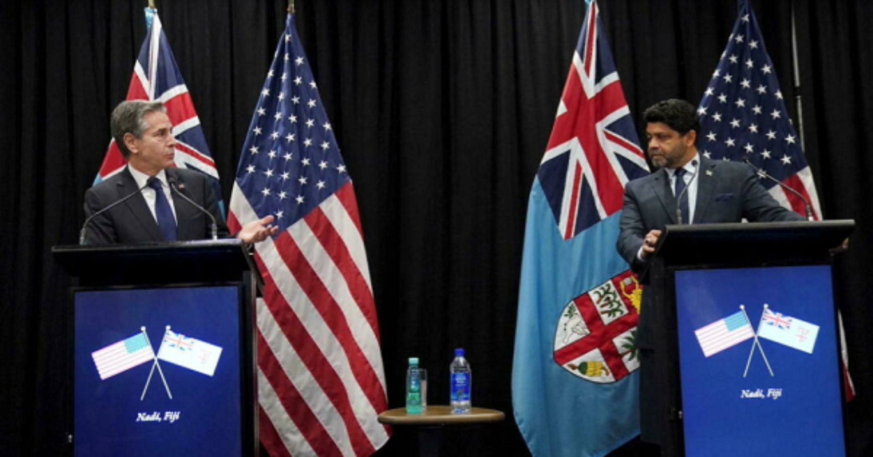 布林肯此前访问斐济。图源:GJ